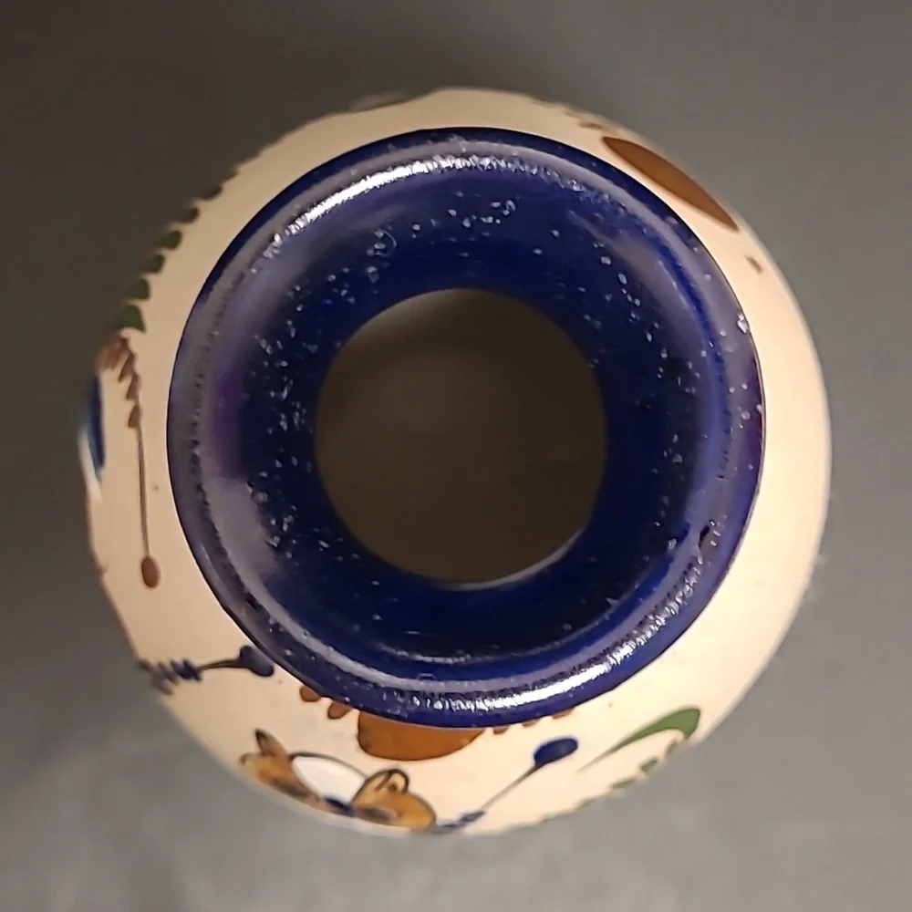 Handpainted Mexican Vase with an Adorable Owl